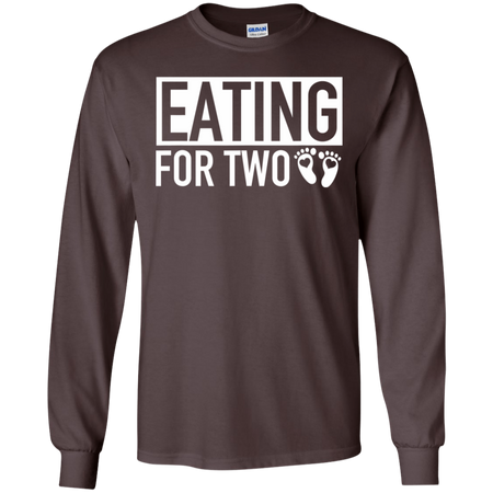 Eating for Two Matching Pregnancy Baby Coming Soon Shirt G240 Gildan LS Ultra Cotton T Shirt