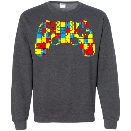 Autism Awareness Tee Video Game Controller Shirt G180 Gildan Crewneck Pullover Sweatshirt  8 oz.