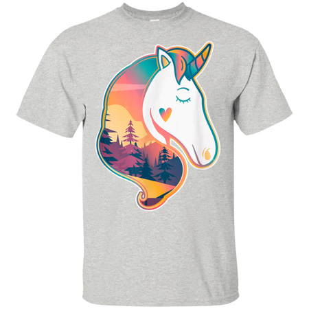 Unicorn Spirit Animal Sunrise Over The Trees Shirt G200 Gildan Ultra Cotton T Shirt