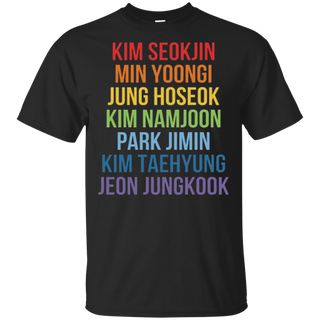 BTS Member Name Rainbow Shirt, bts Shirt, bts, seokjin yoongi hoseok namjoon v(taehyung) jungkook jimin suga jhope RM rapmonster jin Bangtan