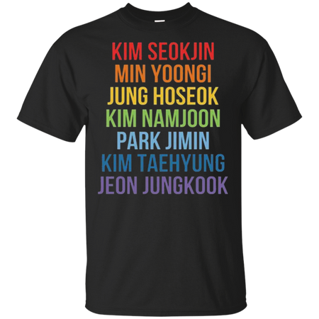 BTS Member Name Rainbow Shirt, bts Shirt, bts, seokjin yoongi hoseok namjoon v(taehyung) jungkook jimin suga jhope RM rapmonster jin Bangtan