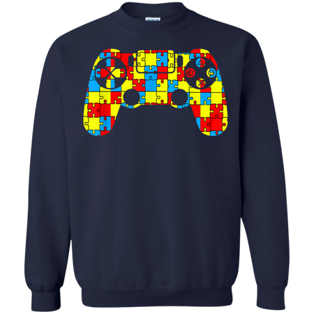 Autism Awareness Tee Video Game Controller Shirt G180 Gildan Crewneck Pullover Sweatshirt  8 oz.