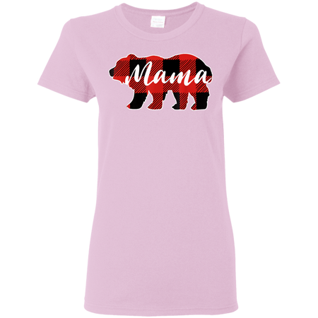 Mama Bear Black Red Lattice Shirt Men Women Kids Shirt G500L Gildan Ladies 5 3 oz T Shirt