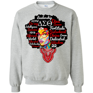 Delta DST Sorority Natural Hair Diva Sigma Theta Paraphernal Shirt G180 Gildan Crewneck Pullover Sweatshirt  8 oz.