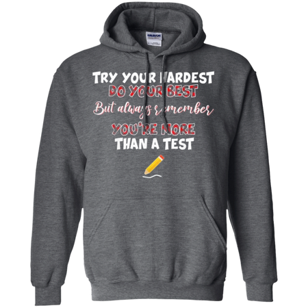 Try Your Hardest Funny Matching buffalo Plaid Teacher Shirt G185 Gildan Pullover Hoodie 8 oz