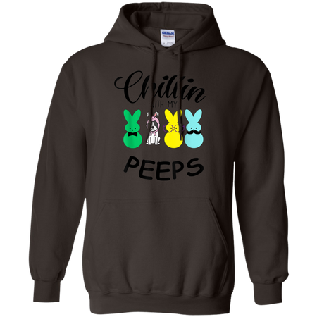 Chillin With My Peeps Boston Terrier Easter Bunny Shirt G185 Gildan Pullover Hoodie 8 oz