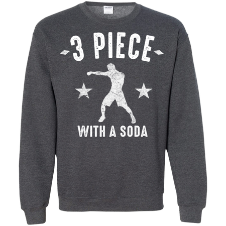 MMA Punch Combination Three Piece With A Soda Shirt G180 Gildan Crewneck Pullover Sweatshirt 8 oz