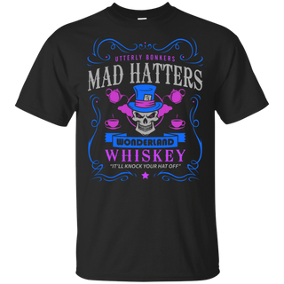 Utterly Bonkers Mad Hatters Wonderland Whiskey T-Shirt. "It'll Knock Your Hat Off". Inspired by Alice Adventures in Wonderland. (Retro) shirts