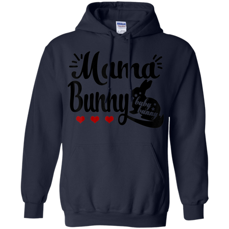 Mama Bunny Baby Bunny Pregnant Announcement Women Wife Shirt G185 Gildan Pullover Hoodie 8 oz.