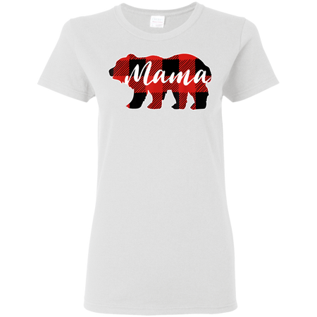 Mama Bear Black Red Lattice Shirt Men Women Kids Shirt G500L Gildan Ladies 5 3 oz T Shirt
