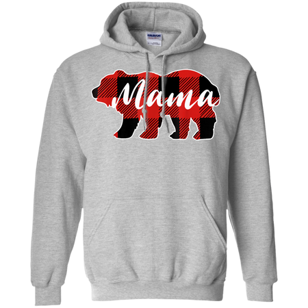 Mama Bear Black Red Lattice Shirt Men Women Kids Shirt G185 Gildan Pullover Hoodie 8 oz