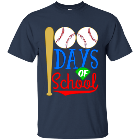 Happy 100th 100 Days of School Baseball Bat Sports T shirt