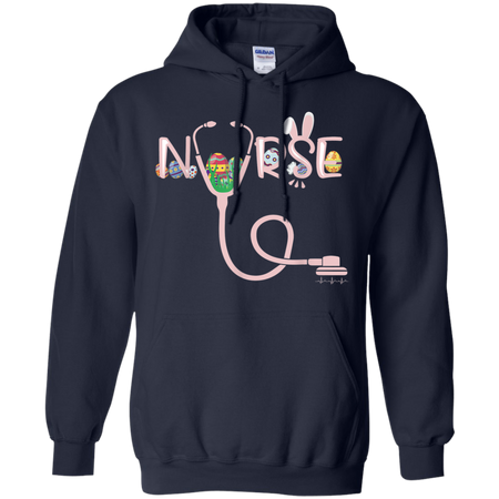 Stethoscope Nurse Tail Easter bunny Colorful Eggs Shirt G185 Gildan Pullover Hoodie 8 oz