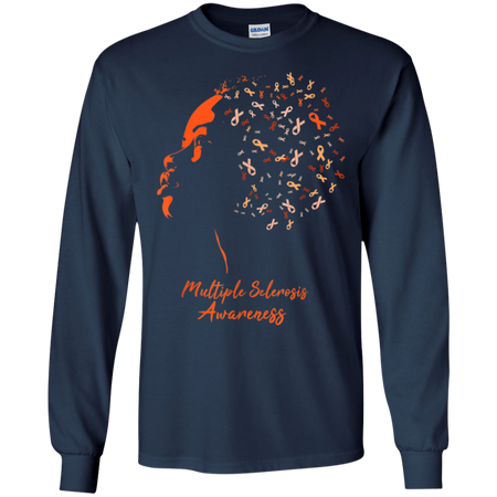 Multiple Sclerosis Awareness Girl Shirt G240 Gildan LS Ultra Cotton T-Shirt