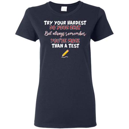 Try Your Hardest Funny Matching buffalo Plaid Teacher Shirt G500L Gildan Ladies 5 3 oz T Shirt