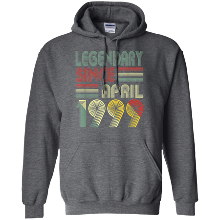 20th Birthday Gifts Retro Legendary Since April 1999 Shirt G185 Gildan Pullover Hoodie 8 oz