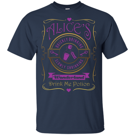 Alice's Quickly Drinking Slowly Shrinking Wonderland Drink me Potion Lady-Fit Tank Top. Inspired by Alice in Wonderland. (Pink & Gold) shirts