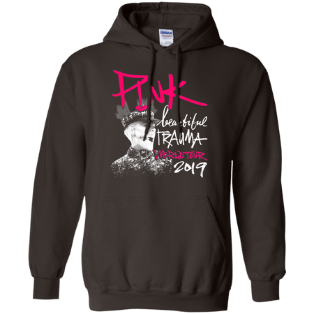 Beautiful Deep Pink 2019 Tour Trauma Fan Shirt G185 Gildan Pullover Hoodie 8 oz