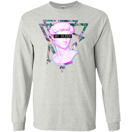 No Sleep Vaporwave Aesthethic Retro 80's Shirt G240 Gildan LS Ultra Cotton T-Shirt