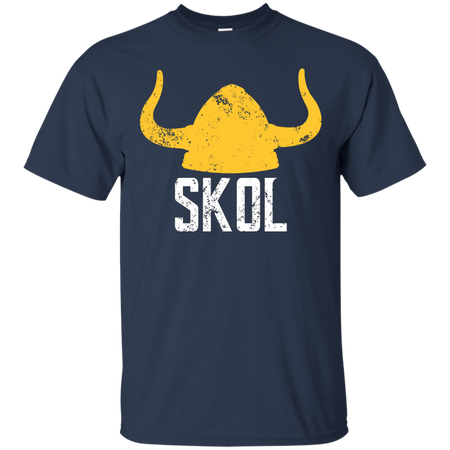 SKOL Nordic Helmet Hat Distressed T Shirt