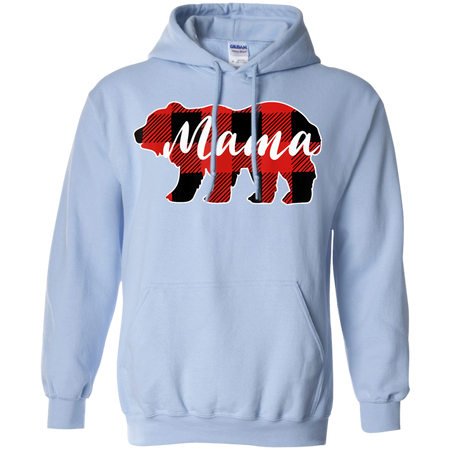 Mama Bear Black Red Lattice Shirt Men Women Kids Shirt G185 Gildan Pullover Hoodie 8 oz