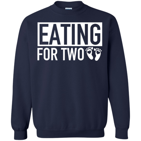 Eating for Two Matching Pregnancy Baby Coming Soon Shirt G180 Gildan Crewneck Pullover Sweatshirt 8 oz