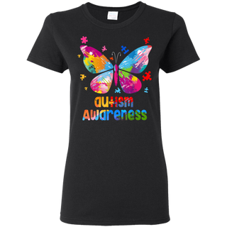 Autism Awareness Gift Colorful Butterfly Autism Shirt G500L Gildan Ladies 5 3 oz T Shirt