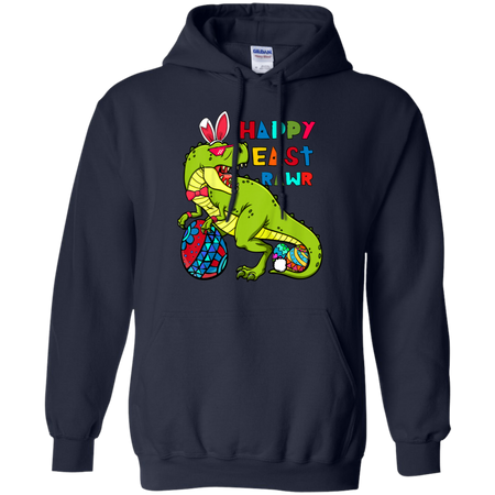 Kids Happy Eastrawr T Rex Dinosaur Easter Bunny Egg Shirt G185 Gildan Pullover Hoodie 8 oz