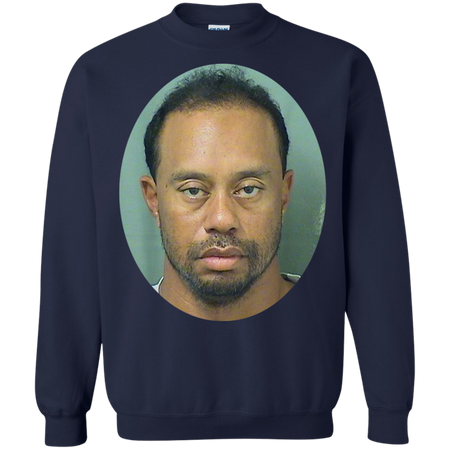 Tiger Woods Mugshot Shirt G180 Gildan Crewneck Pullover Sweatshirt 8 oz