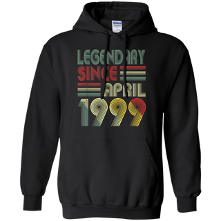 20th Birthday Gifts Retro Legendary Since April 1999 Shirt G185 Gildan Pullover Hoodie 8 oz