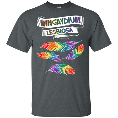 Wingaydium Lesbiosa LGBT Pride Harry Potter Rainbow Feathers T-Shirt HA06