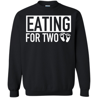 Eating for Two Matching Pregnancy Baby Coming Soon Shirt G180 Gildan Crewneck Pullover Sweatshirt 8 oz