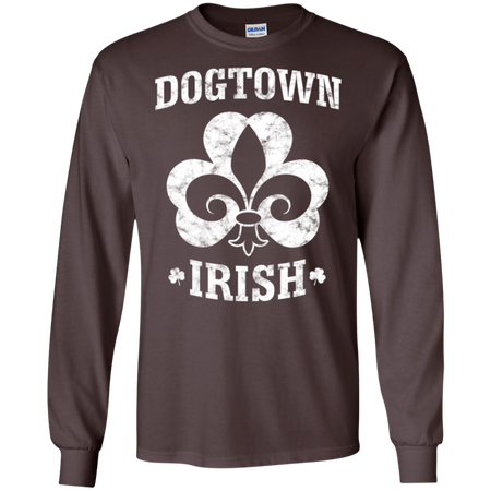 St Louis Dogtown St Patrick's Day Dogtown Irish Shirt G240 Gildan LS Ultra Cotton T-Shirt