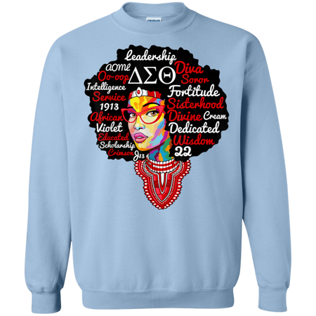 Delta DST Sorority Natural Hair Diva Sigma Theta Paraphernal Shirt G180 Gildan Crewneck Pullover Sweatshirt  8 oz.