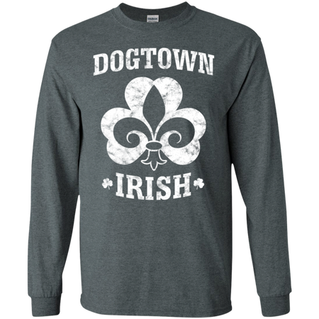 St Louis Dogtown St Patrick's Day Dogtown Irish Shirt G240 Gildan LS Ultra Cotton T-Shirt