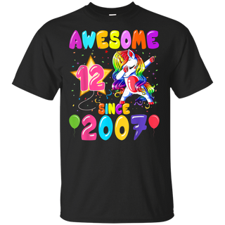 12 Years Old 12th Birthday Unicorn Dabbing Party Shirt G200 Gildan Ultra Cotton T-Shirt