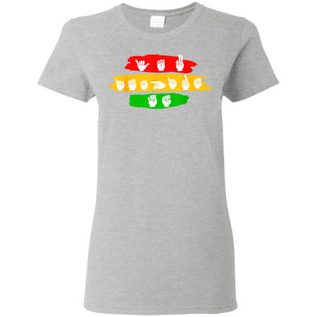 You Inspire Me Autism Awareness Sign Languages Shirt G500L Gildan Ladies' 5.3 oz. T-Shirt
