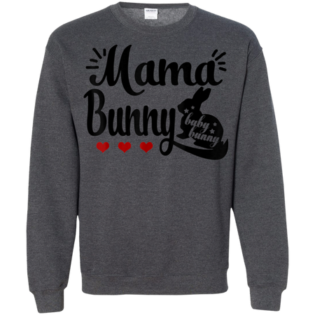 Mama Bunny Baby Bunny Pregnant Announcement Women Wife Shirt G180 Gildan Crewneck Pullover Sweatshirt  8 oz.