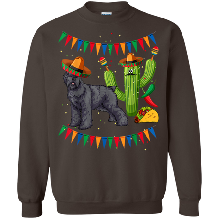 Sombrero Bouvier Des Flandres Dog Mexico Cinco De Mayo Shirt G180 Gildan Crewneck Pullover Sweatshirt 8 oz