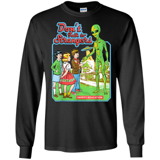 Don t Talk To Strangers Vintage Funny Alien Shirt G240 Gildan LS Ultra Cotton T Shirt