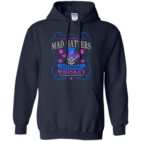 Utterly Bonkers Mad Hatters Wonderland Whiskey T-Shirt. "It'll Knock Your Hat Off". Inspired by Alice Adventures in Wonderland. (Retro) shirts