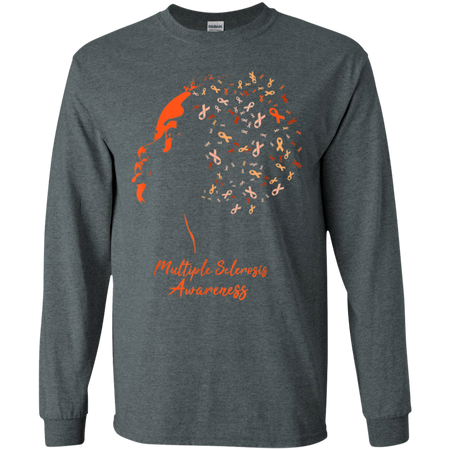 Multiple Sclerosis Awareness Girl Shirt G240 Gildan LS Ultra Cotton T-Shirt