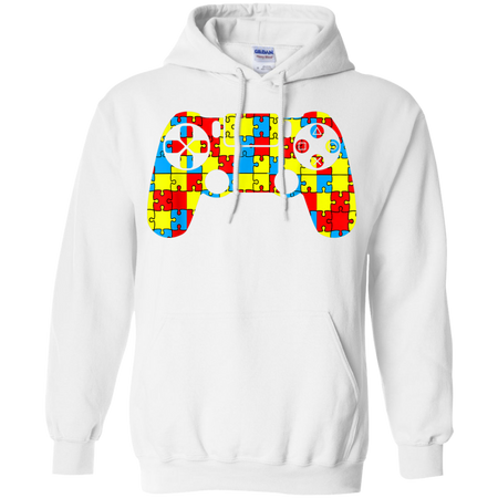 Autism Awareness Tee Video Game Controller Shirt G185 Gildan Pullover Hoodie 8 oz.