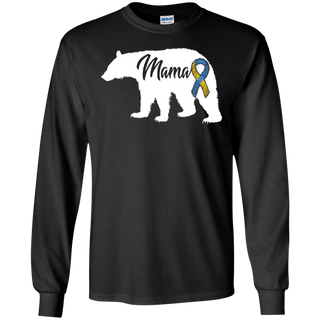 Womens Mama Bear Down Syndrome Awareness Trisomy 21 Shirt G240 Gildan LS Ultra Cotton T-Shirt