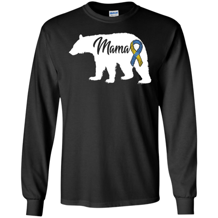 Womens Mama Bear Down Syndrome Awareness Trisomy 21 Shirt G240 Gildan LS Ultra Cotton T-Shirt