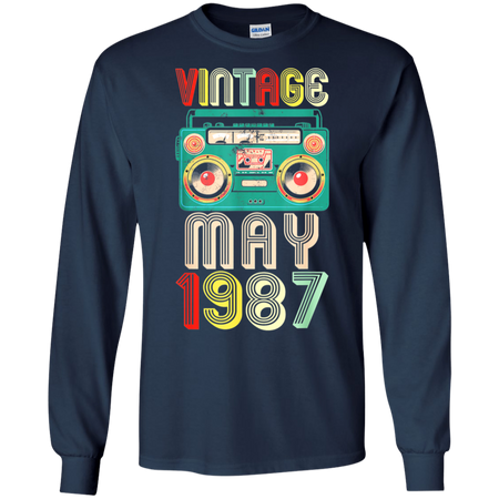 32nd Birthday Gift Ideas May 1987 Shirt G240 Gildan LS Ultra Cotton T Shirt