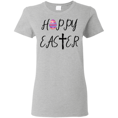 Hoppy Easter Shirt G500L Gildan Ladies 5 3 oz T Shirt
