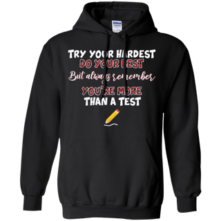 Try Your Hardest Funny Matching buffalo Plaid Teacher Shirt G185 Gildan Pullover Hoodie 8 oz