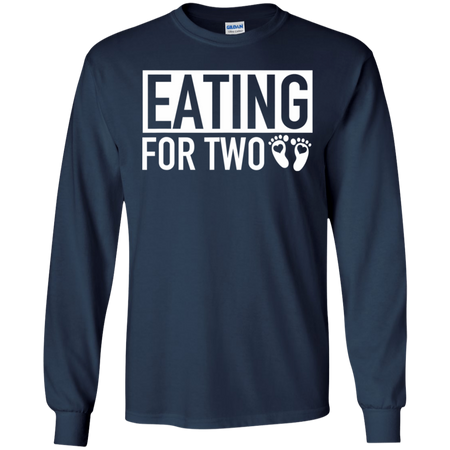 Eating for Two Matching Pregnancy Baby Coming Soon Shirt G240 Gildan LS Ultra Cotton T Shirt