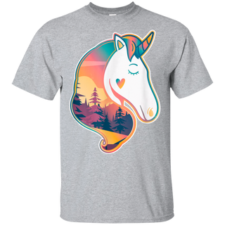 Unicorn Spirit Animal Sunrise Over The Trees Shirt G200 Gildan Ultra Cotton T Shirt